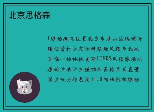 北京思格森
